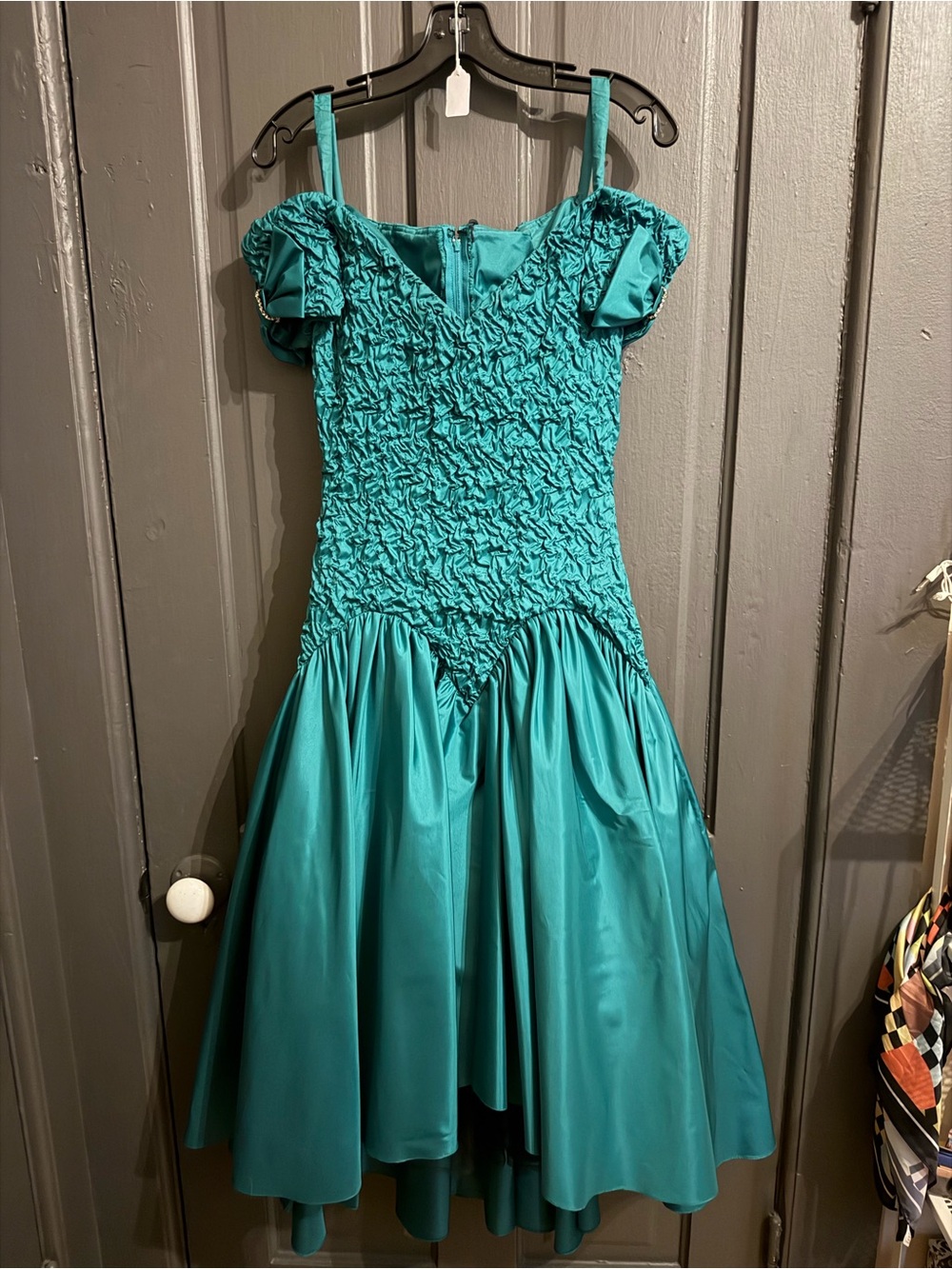 Teal Ruffled Party Dress